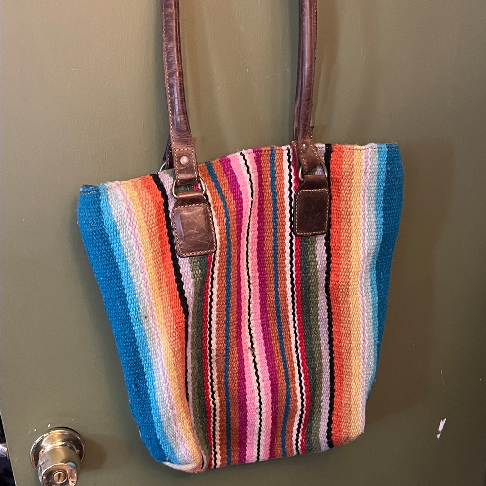 Colorful Striped Saddle Blanket Tote Bag